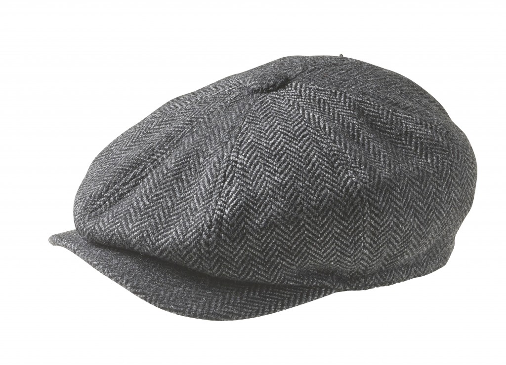 Peaky Blinders - 100% Wool Herringbone - Charcoal Grey Newsboy Cap